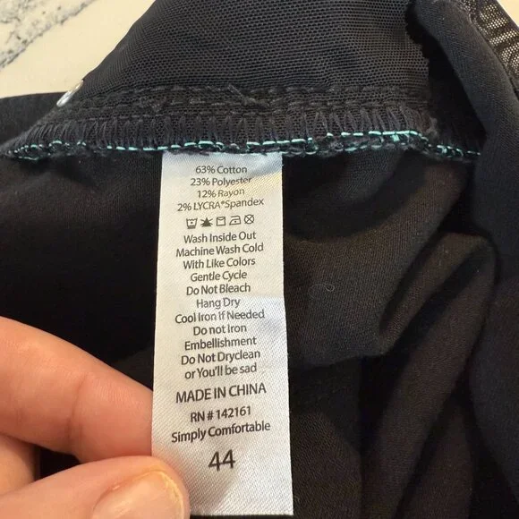 Plus Size Skinny Jeans Lularoe Elastic Waist Solid Black Stretch Size 24-26 - Picture 5 of 6